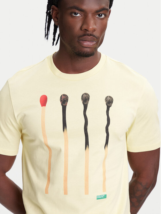 United Colors Of Benetton United Colors Of Benetton Tričko 3BL0U10AG Béžová Relaxed Fit