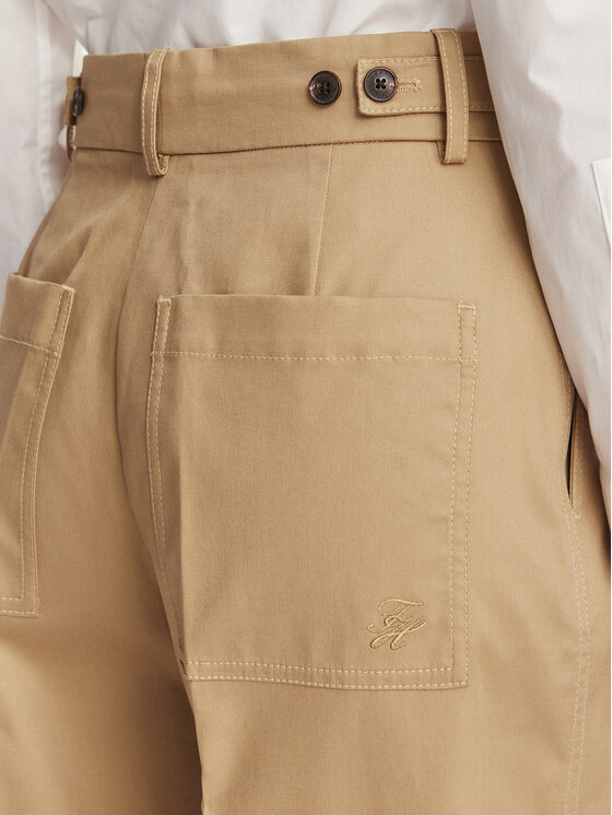 Tommy Hilfiger Tommy Hilfiger Pantaloni di tessuto Dressing WW0WW50135 Beige Wide Leg