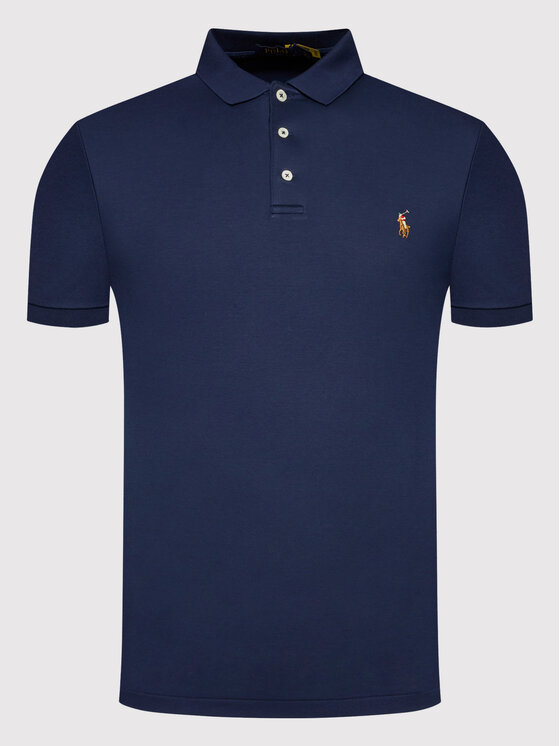 Polo Ralph Lauren Polo Ralph Lauren Тениска с яка и копчета 710685514003 Тъмносин Slim Fit