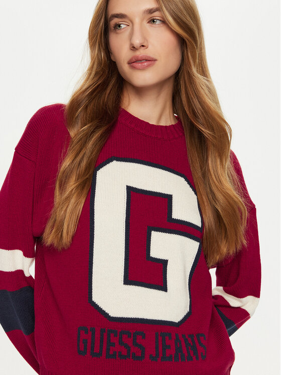 Guess Jeans Guess Jeans Sweater W4BR11 Z3HN2 Piros Regular Fit