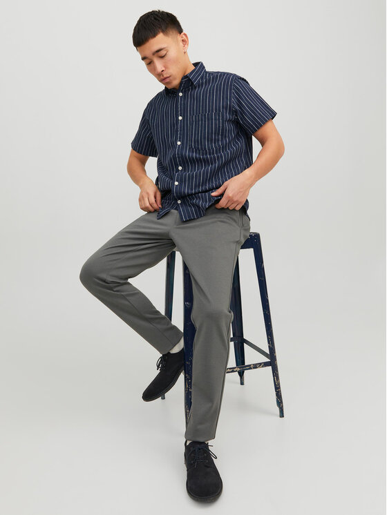 Jack&Jones Jack&Jones Chinos kelnes Marco 12173623 Pilka Slim Fit