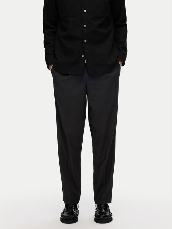 Selected Homme Bavlnené nohavice 16094358 Čierna Tapered Fit