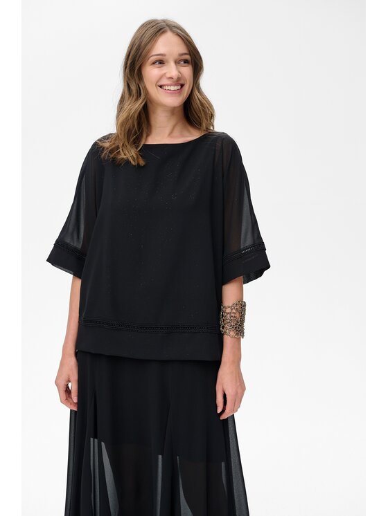 blue shadow blue shadow Bluzka Pola Czarny Regular Fit