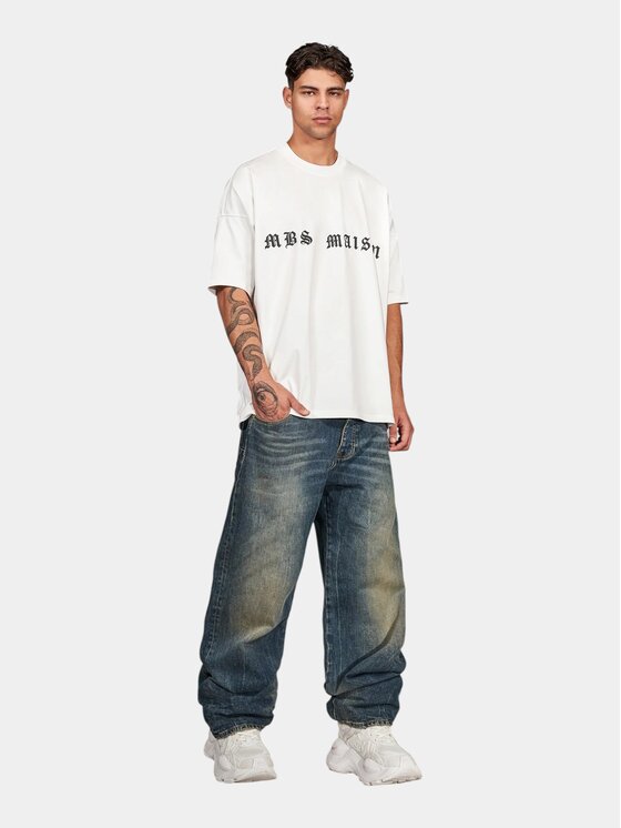 MADE BY SOCIETY MADE BY SOCIETY T-Shirt Dualis - T17989 Biały Basic Fit