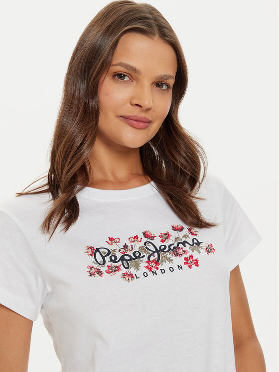 Pepe Jeans Pepe Jeans Tričko Ginny PL505945 Biela Regular Fit