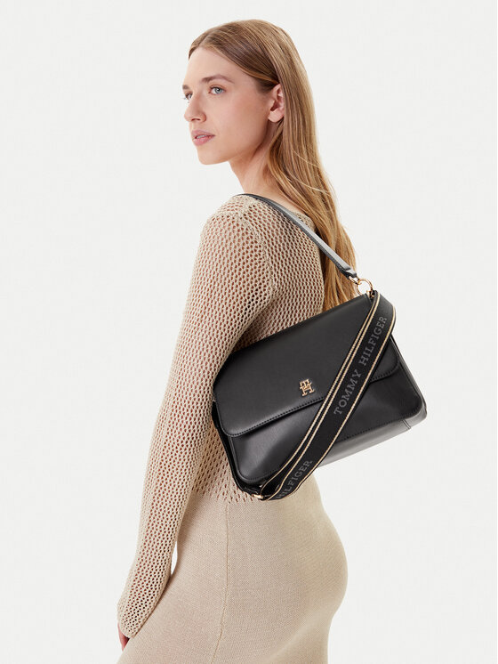 Tommy Hilfiger Tommy Hilfiger Torbica Th Joy Shoulder Bag AW0AW16815 Crna