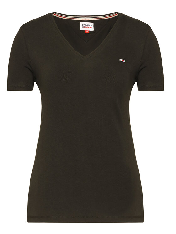 Tommy Jeans Tommy Jeans T-krekls Tjw Skinny Stretch DW0DW09197 Melns Slim Fit