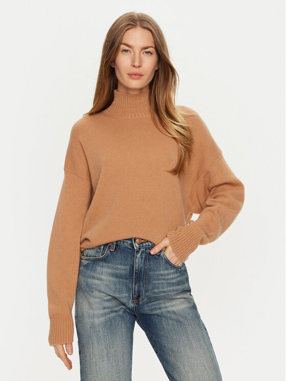 ViCOLO Sveter 77011S Hnedá Regular Fit
