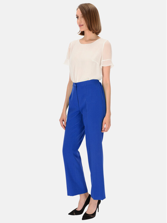 Potis & Verso Potis & Verso Spodnie damskie Gustawa Niebieski Slim Fit