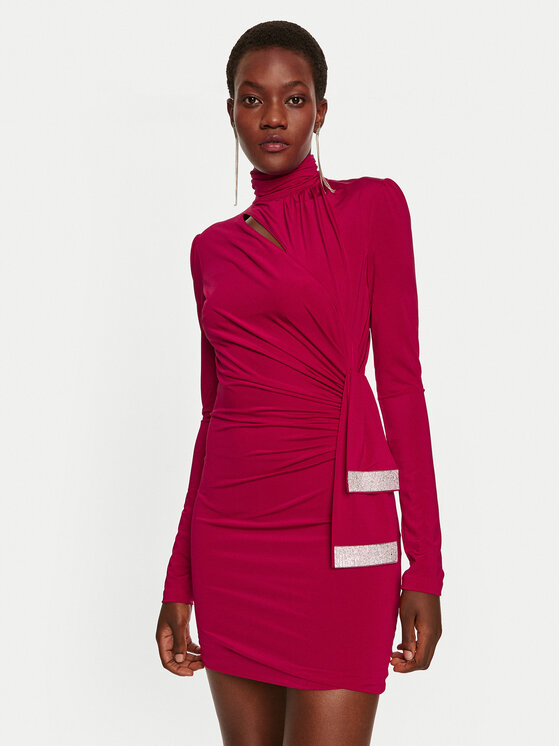 Simona Corsellini Rochie cocktail A24CEAB053 Roșu Slim Fit