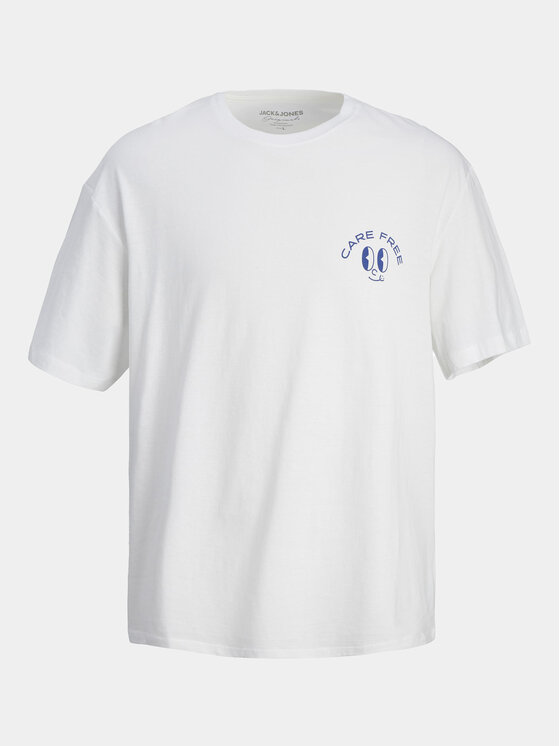 Jack & Jones Jack & Jones T-Shirt Jorfrutti 12256926 Biały Wide Fit