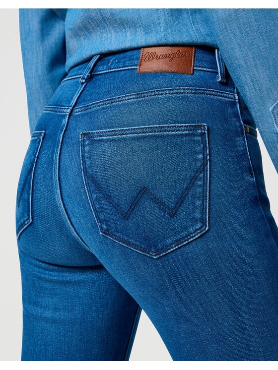 Wrangler Wrangler Jeansy Straight Agate Blue Niebieski Slim Fit
