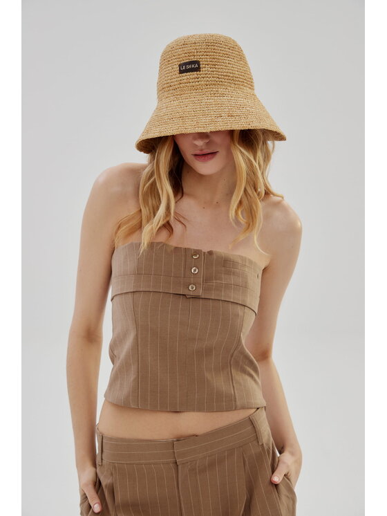 Leshka Leshka Kapelusz Bucket Hat Beżowy