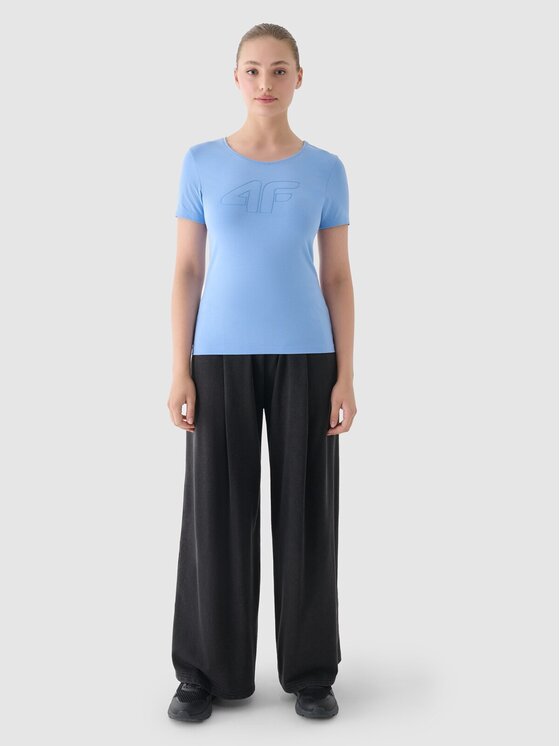 4F 4F Tričko 4FWMM00TTSHF1846-32S Modrá Slim Fit