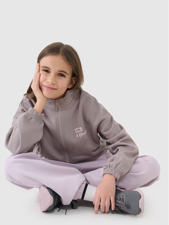 4F 4F Bluza 4FJRSS25TSWSF2058-83S Brązowy Oversize