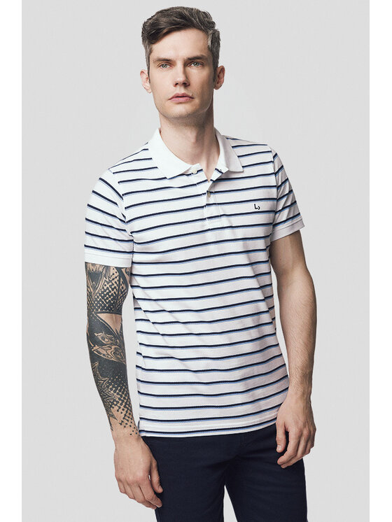 Lancerto Lancerto Komplet koszulek polo Logan ZESTAW00001879 Biały Regular Fit