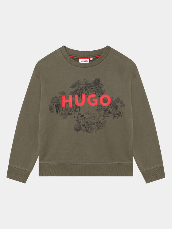 HUGO Hugo Μπλούζα G25150 D Χακί Regular Fit