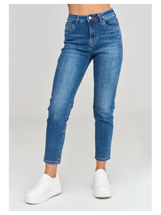 Makadamia Makadamia Jeansy C103 Niebieski Fitted Fit