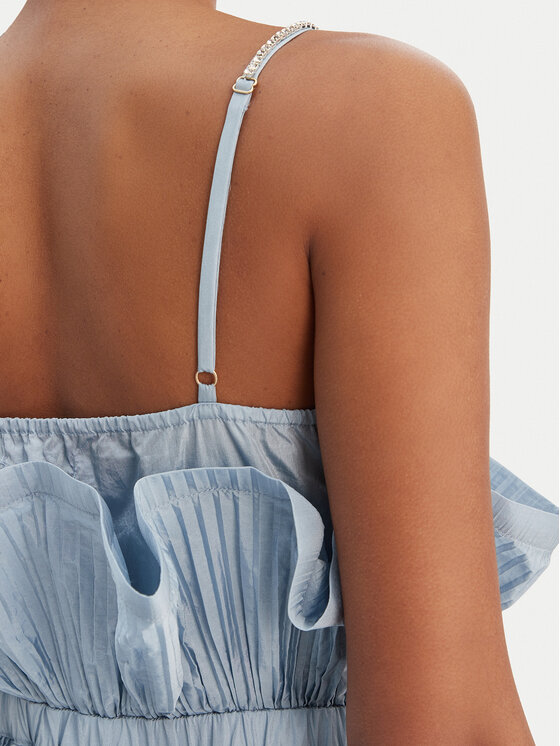 Fracomina Fracomina Koktel haljina FQ26SD1007W83101 Plava Regular Fit