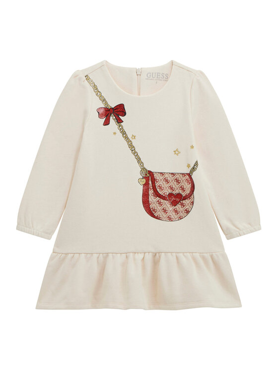 Guess Kids Sukienka dzianinowa K5BK21 KAD74 Écru Regular Fit