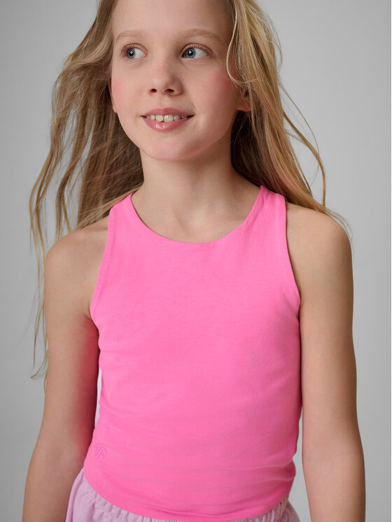 4F 4F Tank top POOLSIDE CLUB Różowy Slim Fit