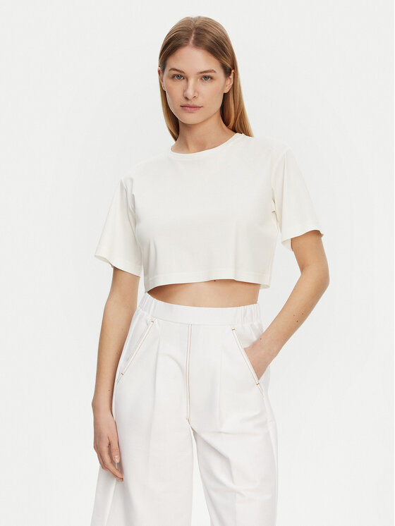 Max Mara Damski T-Shirt, rozmiar S, Écru, 2516941098650
