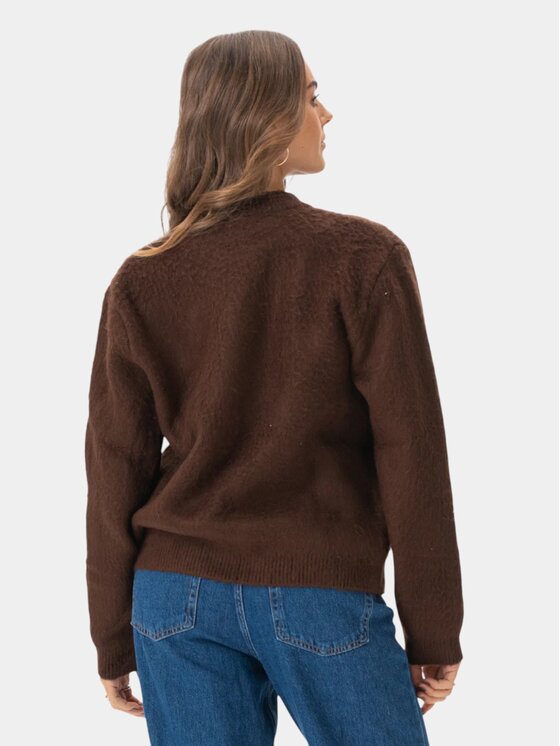 TeeShoppen TeeShoppen Sweter 'Basic Collection' Brązowy Regular Fit