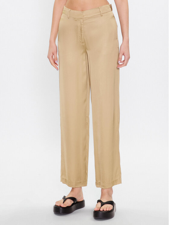 Pantaloni di tessuto EDT6866001 Beige Wide Leg
