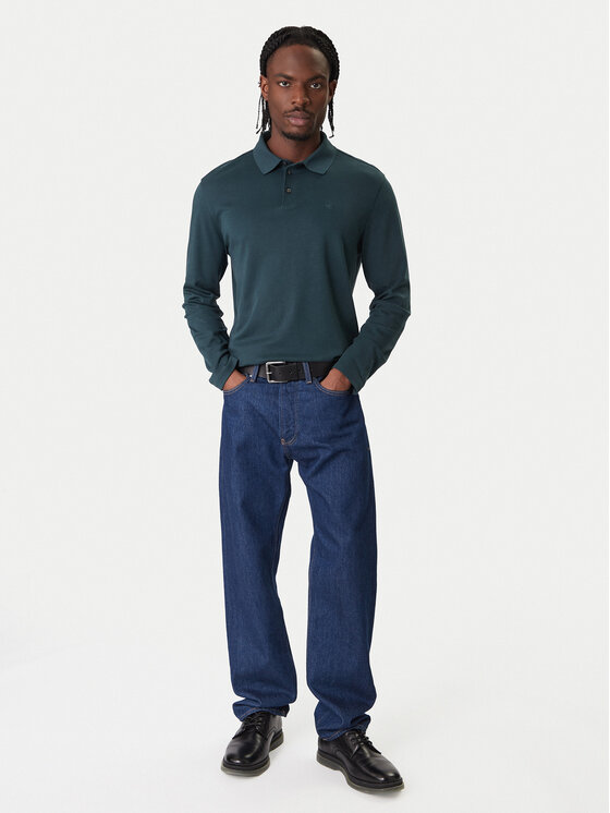 Calvin Klein Calvin Klein Polo LV040EM909 Zielony Regular Fit