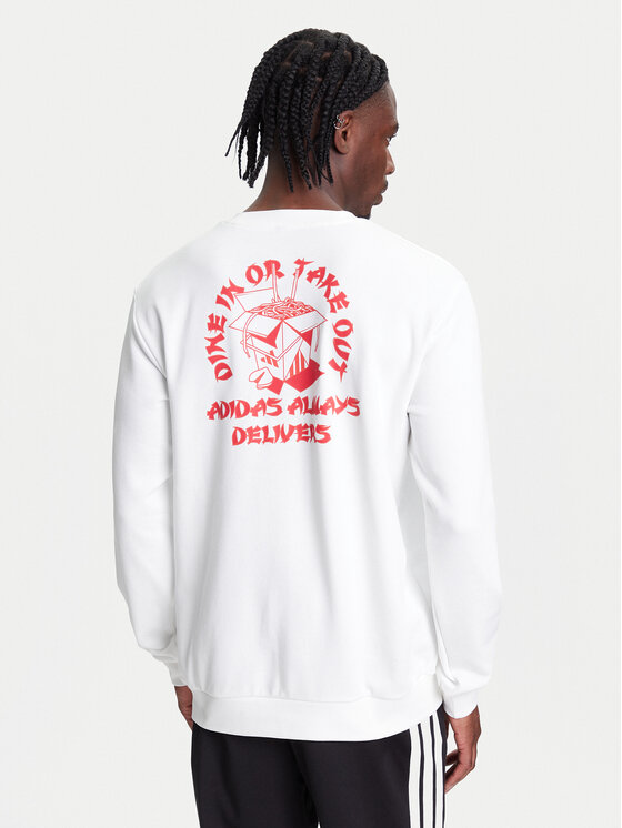 adidas adidas Mikina Food Noodle Graphic JW4347 Bílá Regular Fit