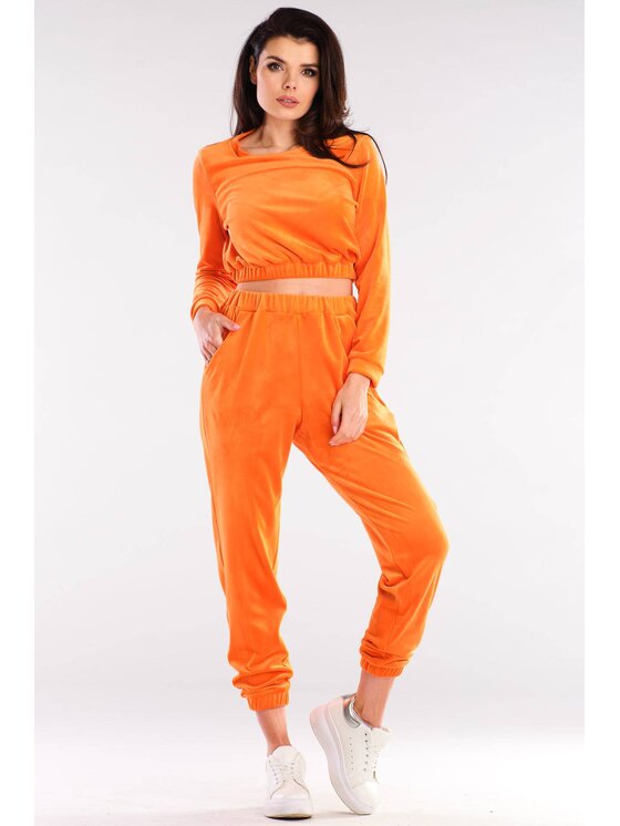 Awama Awama Bluzka A421 Pomarańczowy Basic Fit
