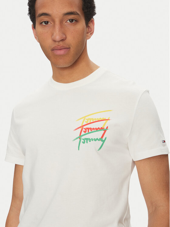 Tommy Jeans Tommy Jeans T-Shirt Twisted Signature DM0DM20771 Biały Regular Fit