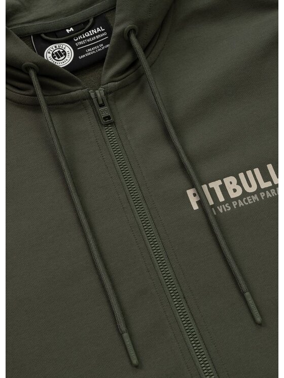 PITBULL PITBULL Bluza Bluza rozpinana z kapturem PARA BELLUM L Zielony Regular Fit