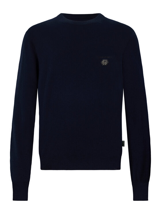 PHILIPP PLEIN PHILIPP PLEIN Svetr 26019 Tmavomodrá Regular Fit