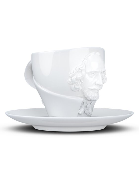 58 products 58 products Filiżanka ze spodkiem uniwersalna - William Shakespeare Biały