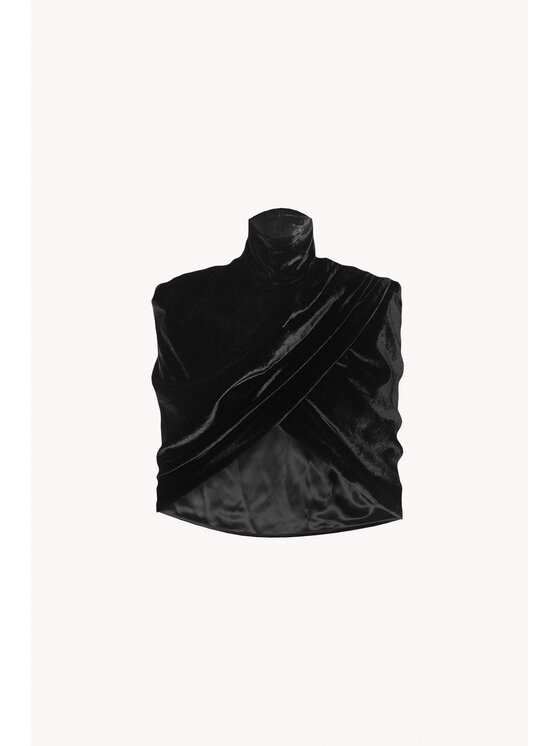 EPUZER EPUZER Top Velvet Czarny Standard Fit