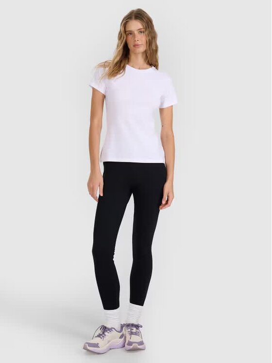 4F 4F Tričko 4FWMM00TTSHF2255-10S Biela Slim Fit