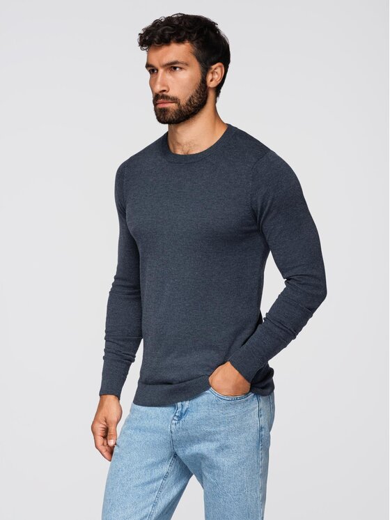 Ombre Ombre Svetr OM-SWBS-0106 Modrá Regular Fit