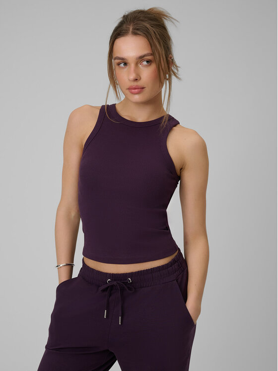 4F 4F Tank top ESSENTIALS Fioletowy Slim Fit