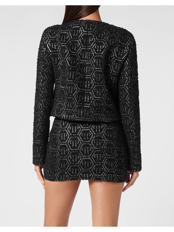 PHILIPP PLEIN PHILIPP PLEIN Vatovaná bunda 11589 Čierna Regular Fit