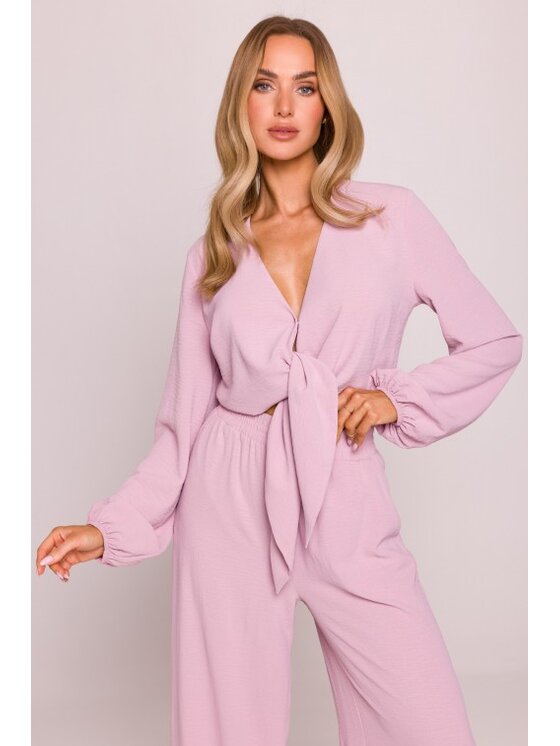Made of Emotion Made of Emotion Bluzka M861 Różowy Cropp Fit
