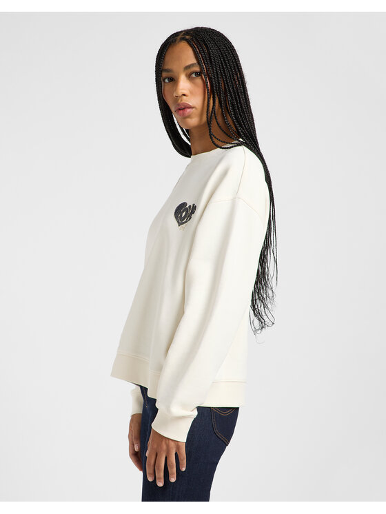Lee Lee Felpa RELAXED GRAPHIC CREW 112363841 Écru Relaxed Fit