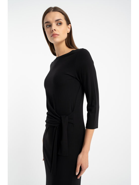 CLICK CLICK Koktejlové šaty 60-6149 Čierna Skinny Fit