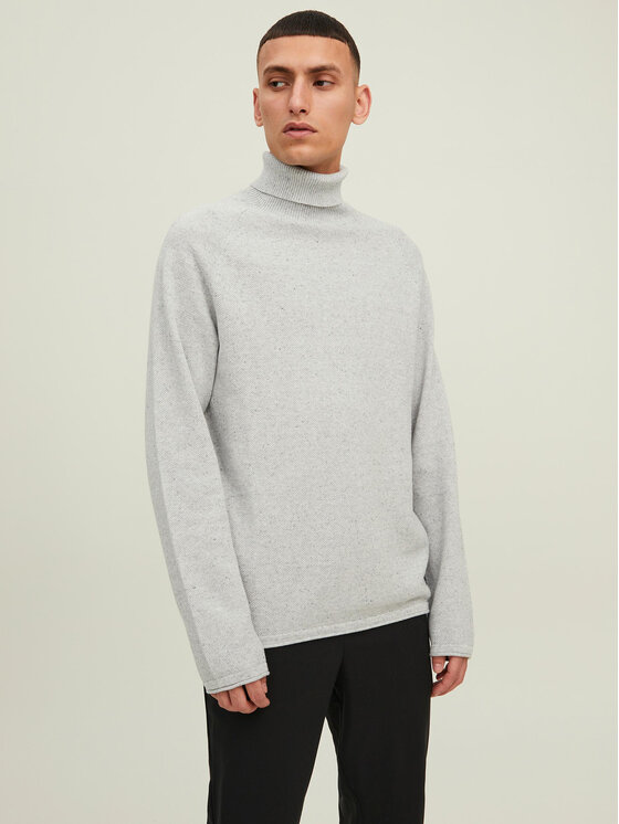 Jack Jones Pull a col roule 12210931 Gris Regular Fit Modivo