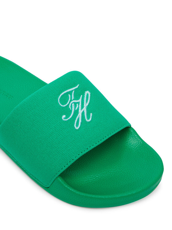 Tommy Hilfiger Tommy Hilfiger Nazouváky Th Script Pool Slide FW0FW09286 Zelená