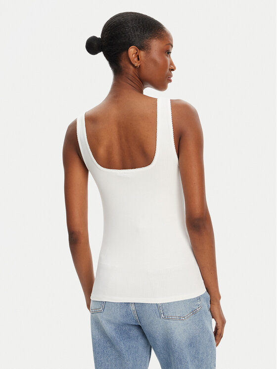 Tommy Hilfiger Tommy Hilfiger Top WW0WW45444 Biały Slim Fit