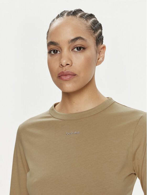 Calvin Klein Calvin Klein Majica Nano Logo K20K207572 Bež Regular Fit