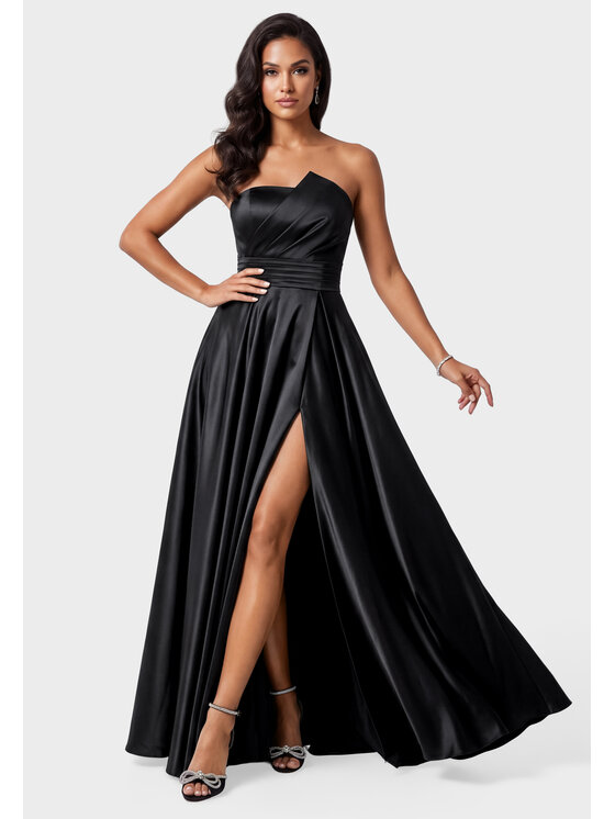 Ombre Ombre Sukienka wieczorowa LA-OM-DLR454 Czarny Regular Fit