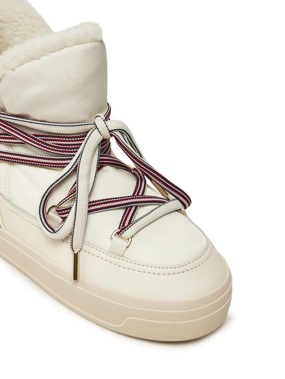 Tommy Hilfiger Tommy Hilfiger Hótaposó Snowboot Monogram Faux Fur FW0FW08389 Bézs