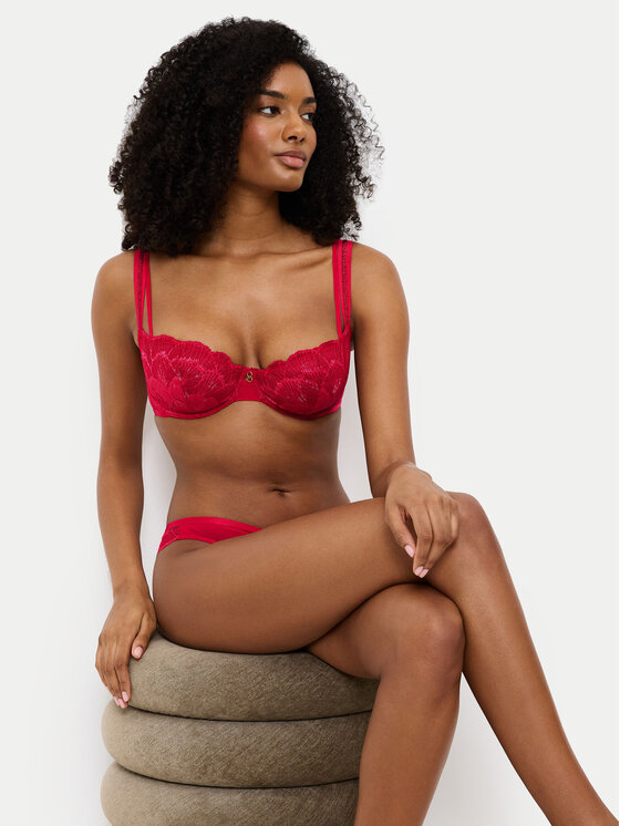 Triumph Triumph Pusiau dengta (balcony bra) liemenėlė Palina Moonlight Kiss 10224870 Raudona